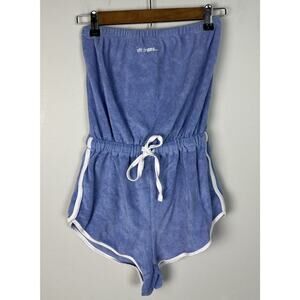 UO iets frans Tube Top Romper Terry Cloth Size Medium Purple Cotton Women’s